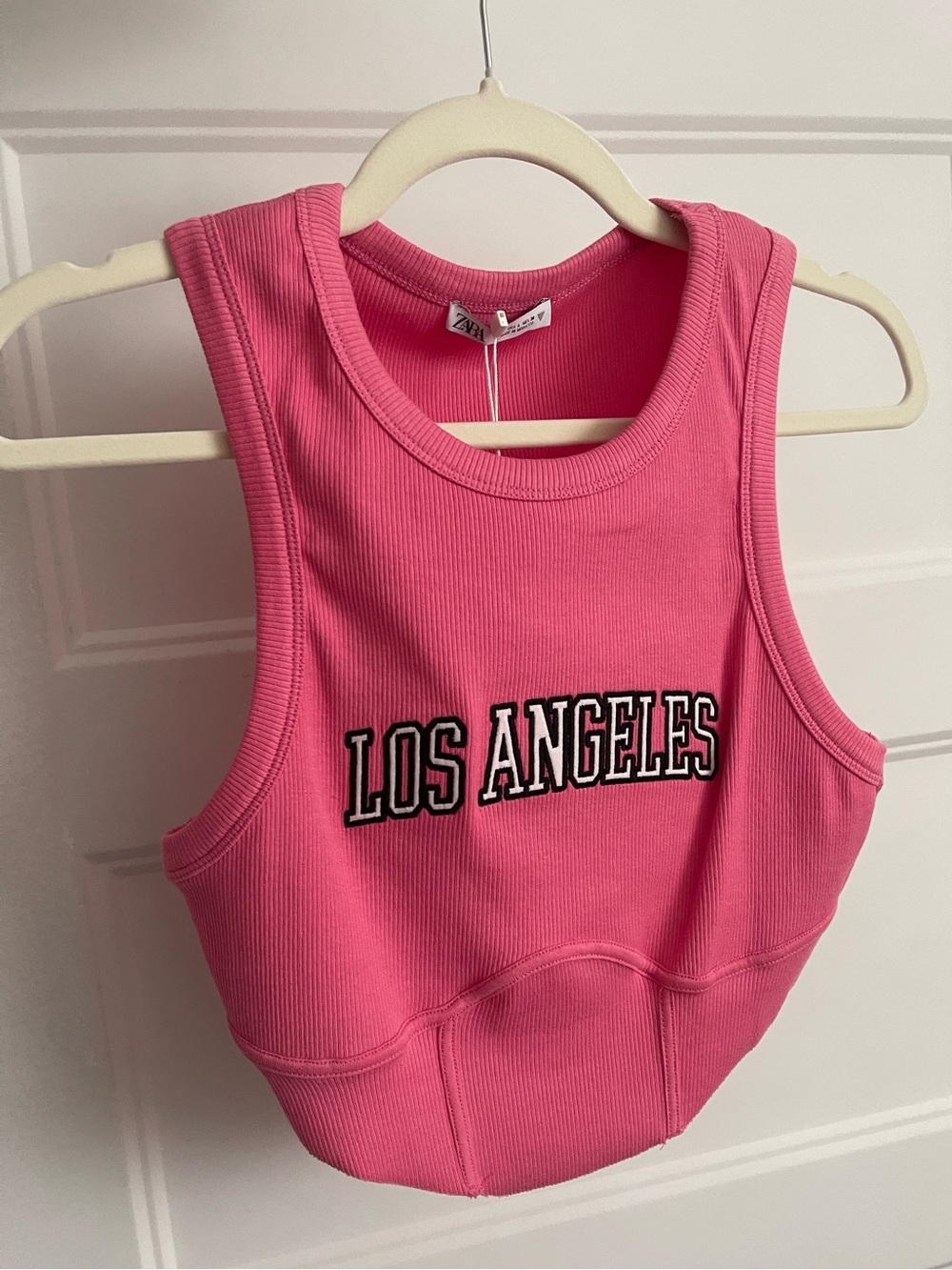Zara - Pink Embroidered Bustier Tank Top